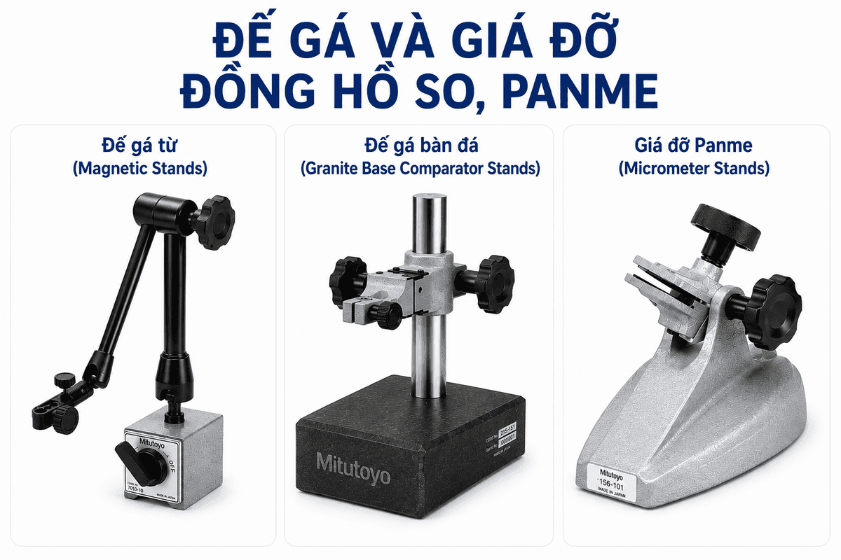 Đế gá và giá đỡ Mitutoyo